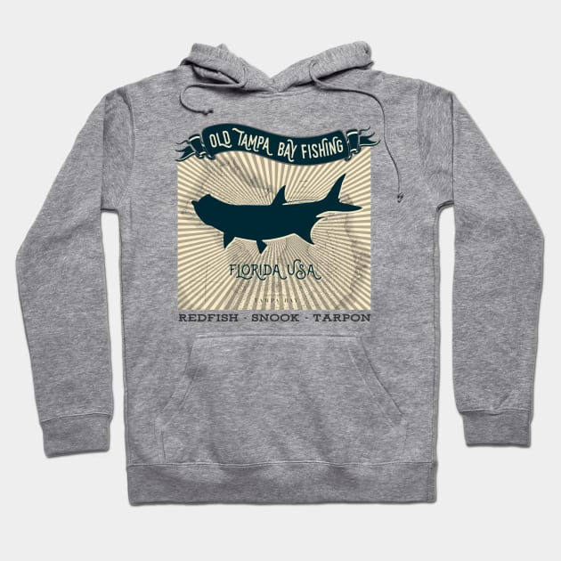 Old Tampa Bay Florida Fishing Tarpon Hoodie by HighBrowDesigns